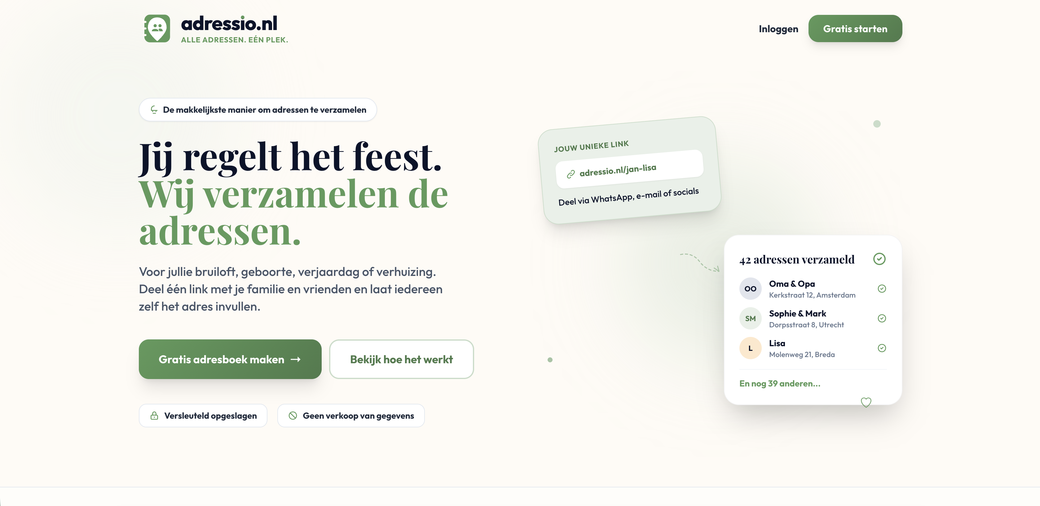 Website van Adressio.nl